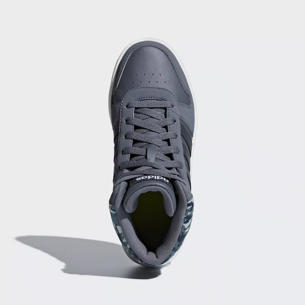 Adidas Hoops 2.0 Mid Tenis Grises Para Niño (MX-15120)